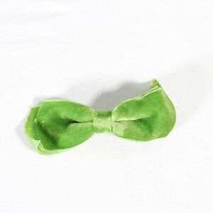 Vintage 1960s Green Velvet-Like Bow – Hair Clip or Clothing Accessory – Retro Mo
